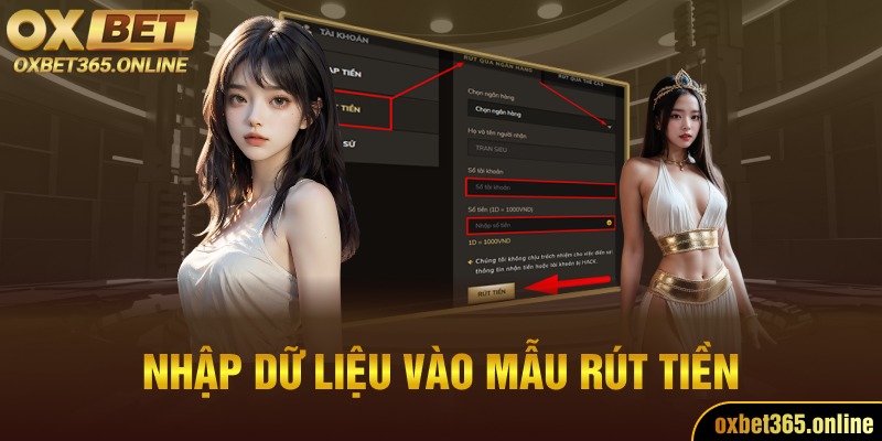 Nhập dữ liệu vào mẫu rút tiền